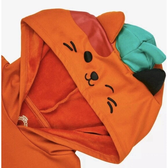 Squishmallows Orange & Black Pumpkin Cat Hooded Cosplay Halloween Dress S(6-7) - Picture 3 of 7